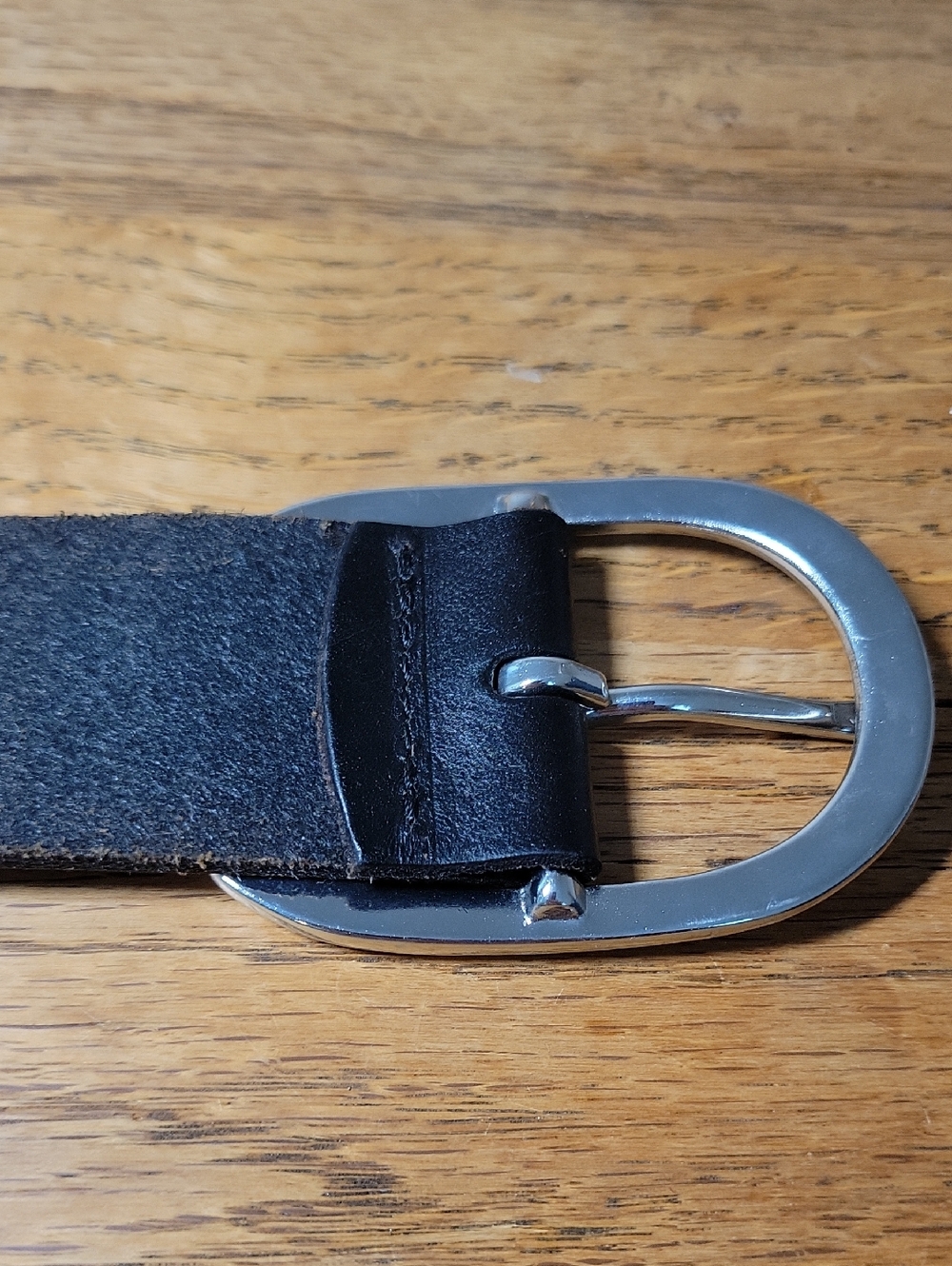 Vintage GAP Women's Cow Leather Belt Size XS Oval Silver Buckle Y2K Style - Picture 4 of 11